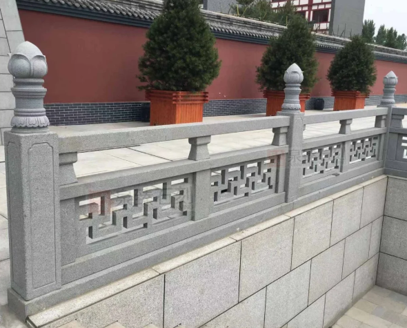 Antique-Weathered Stone Carved Railing