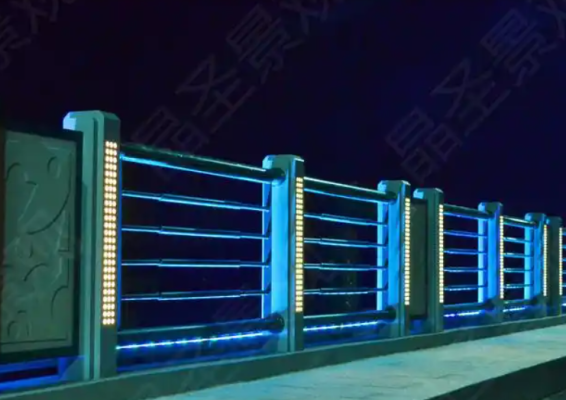 Glow-in-the-Dark Stone Accented Railing