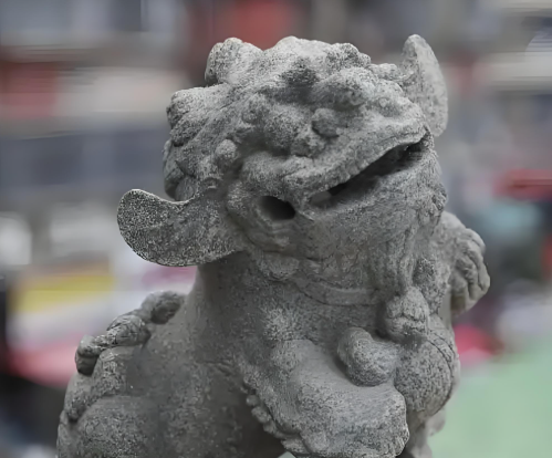 Stone Lion Head Post Railing