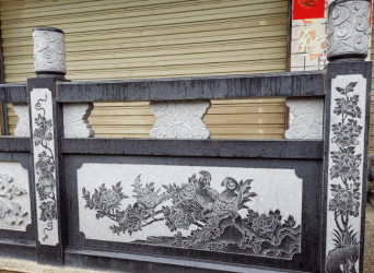 Granit Batu Curbstone Dikombinasikan Pagar