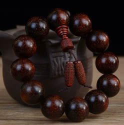 8mm <span>Red</span> Sandalwood <span>Bead</span> Bracelet