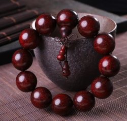10mm Smooth Red Sandalwood Elastic Bracelet