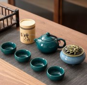 Auspicious Dragon Blessing Ru Kiln Tea Set