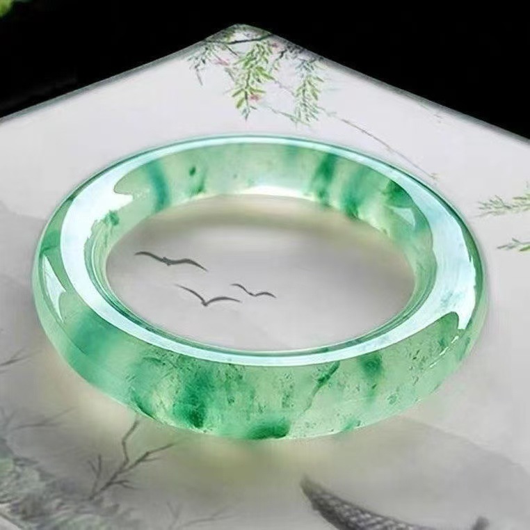 Natural Jade Bangle, Elegant Touch