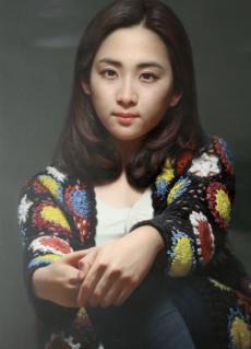 リアルな肖像画の油絵セット