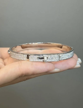 Diamond-Encrusted Platinum Bangle