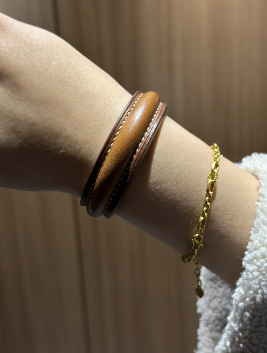 Handcrafted Leather Wrap Bangle