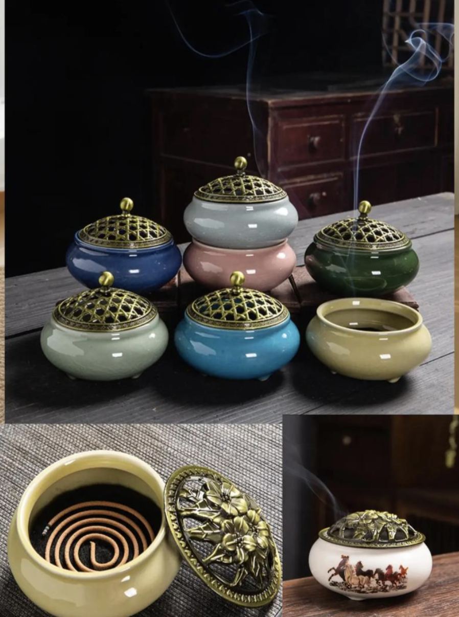 Antique Style Ceramic Incense Burner