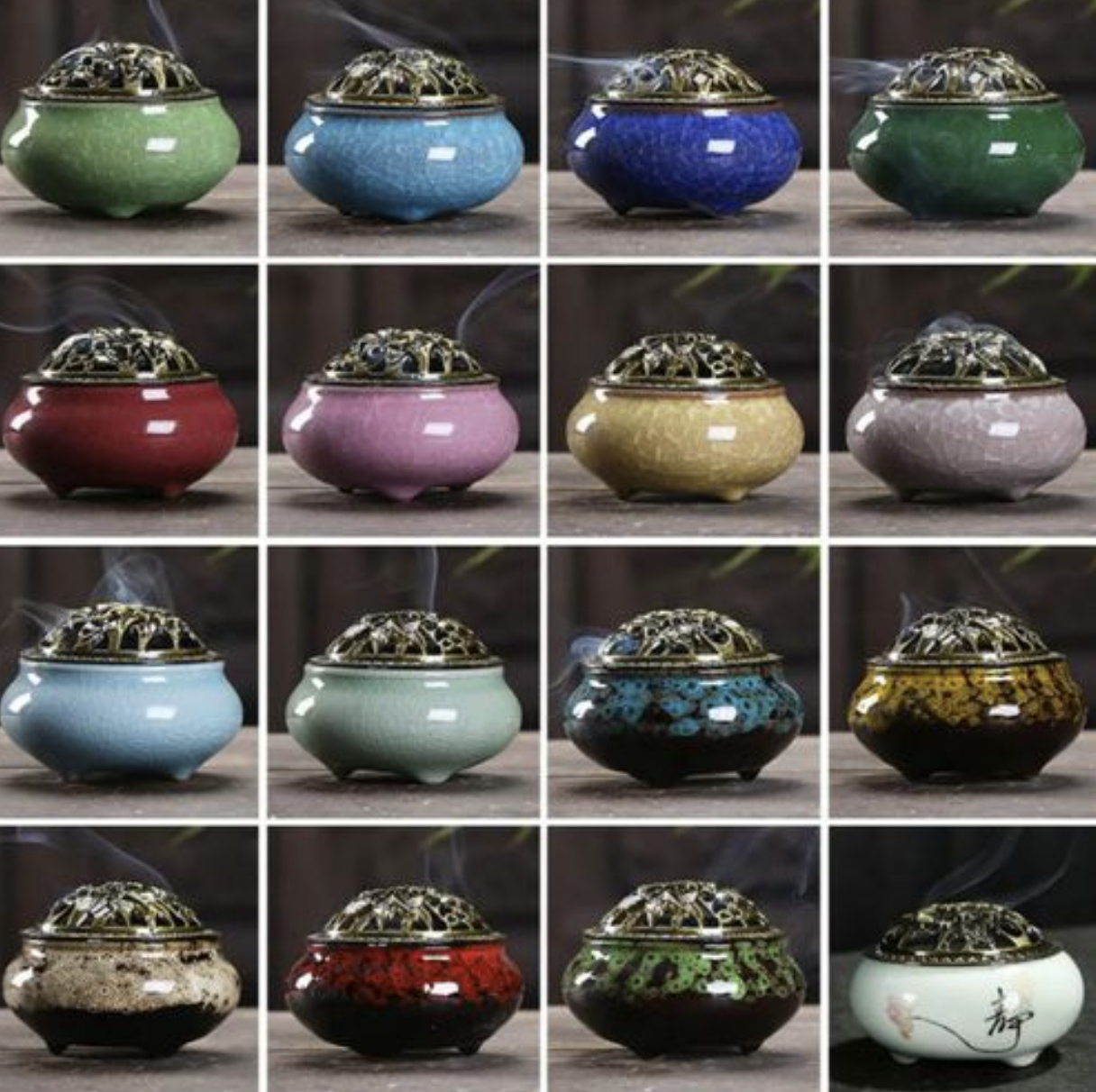 Mini Ceramic Incense Burner with Lid