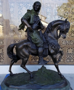 Bronze Horse Sculpture with Rider
