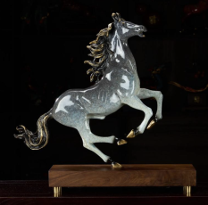Modern Abstract Bronze Horse Sculpture