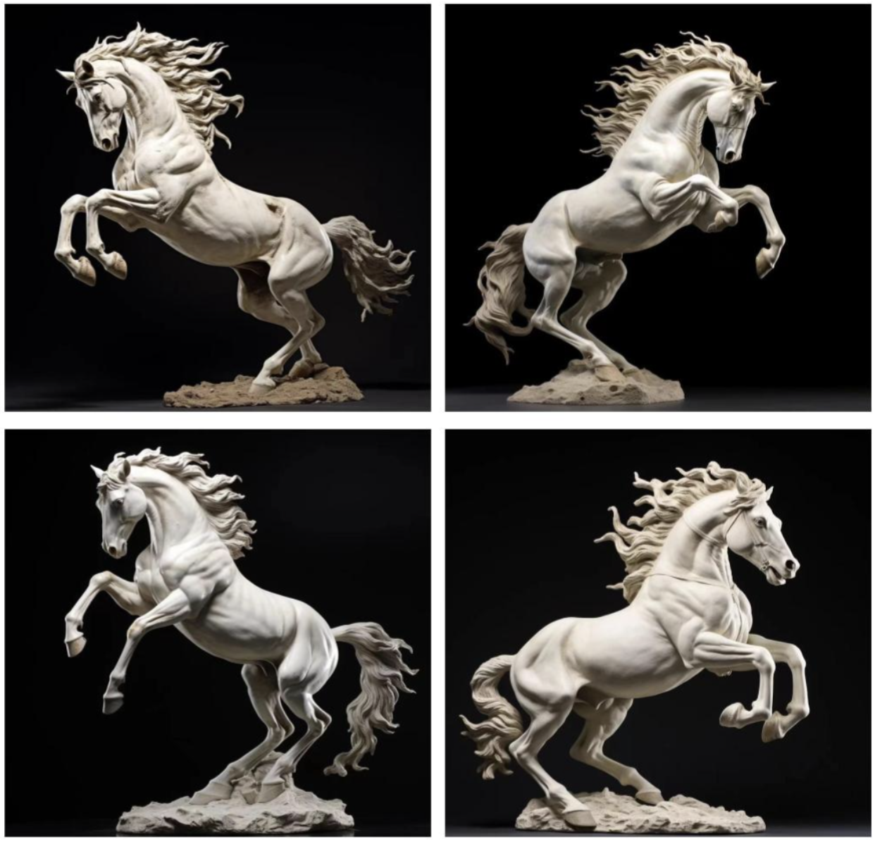 Bronze Horse Sculpture - Galloping Pose