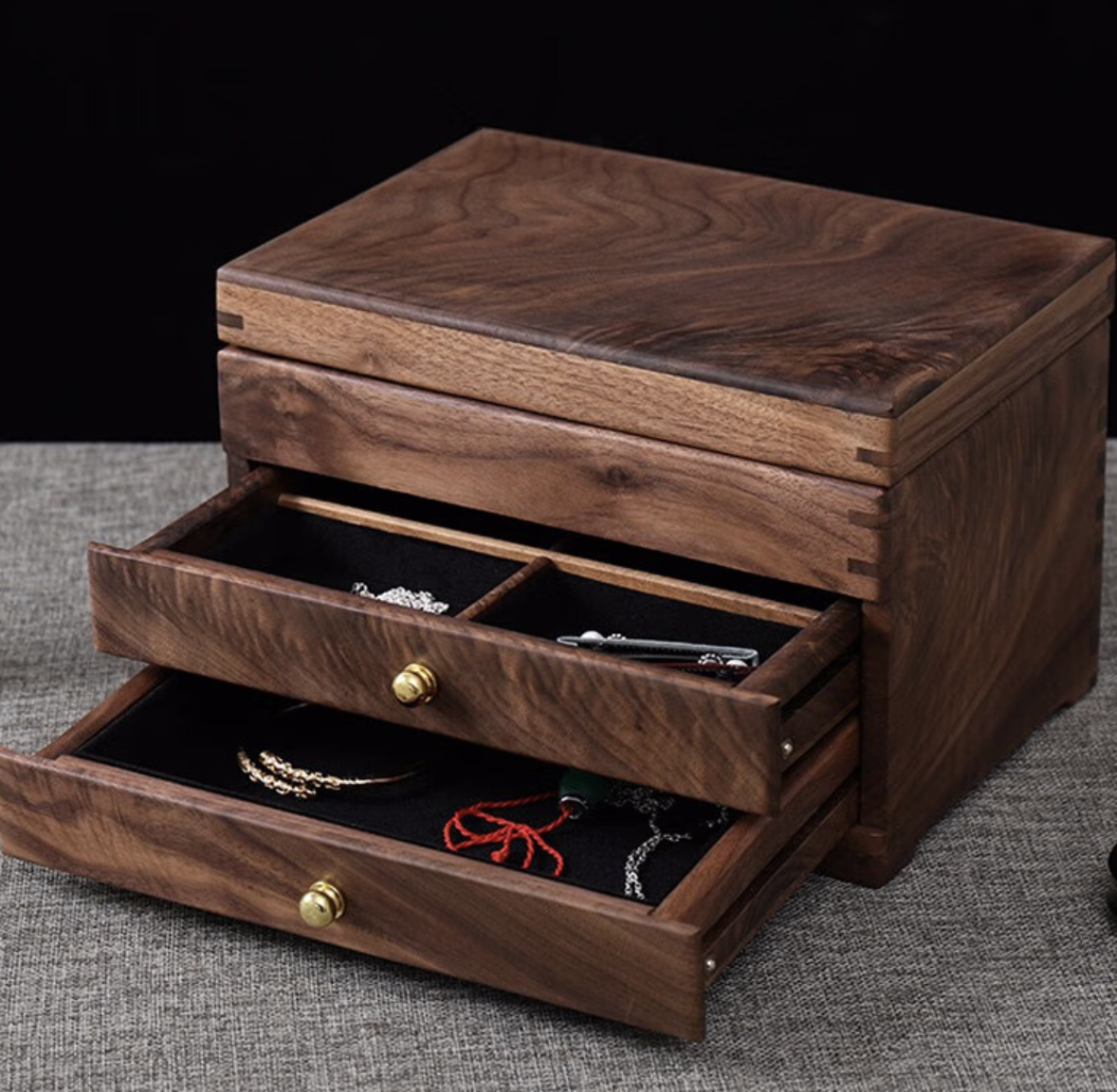 Wooden Jewelry Box with Mirror