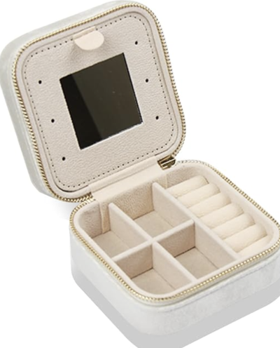 Boîte à bijoux de luxe de velours avec le miroir