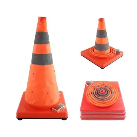 Portable Foldable Traffic Cone with LED Option