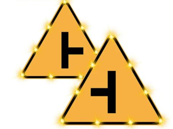 Solar-powered Active Light-emitting Traffic Warning Sign