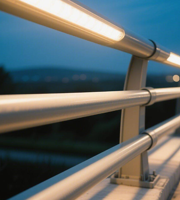 Bridge High-Strength Crash Barrier with LED Warning Lights