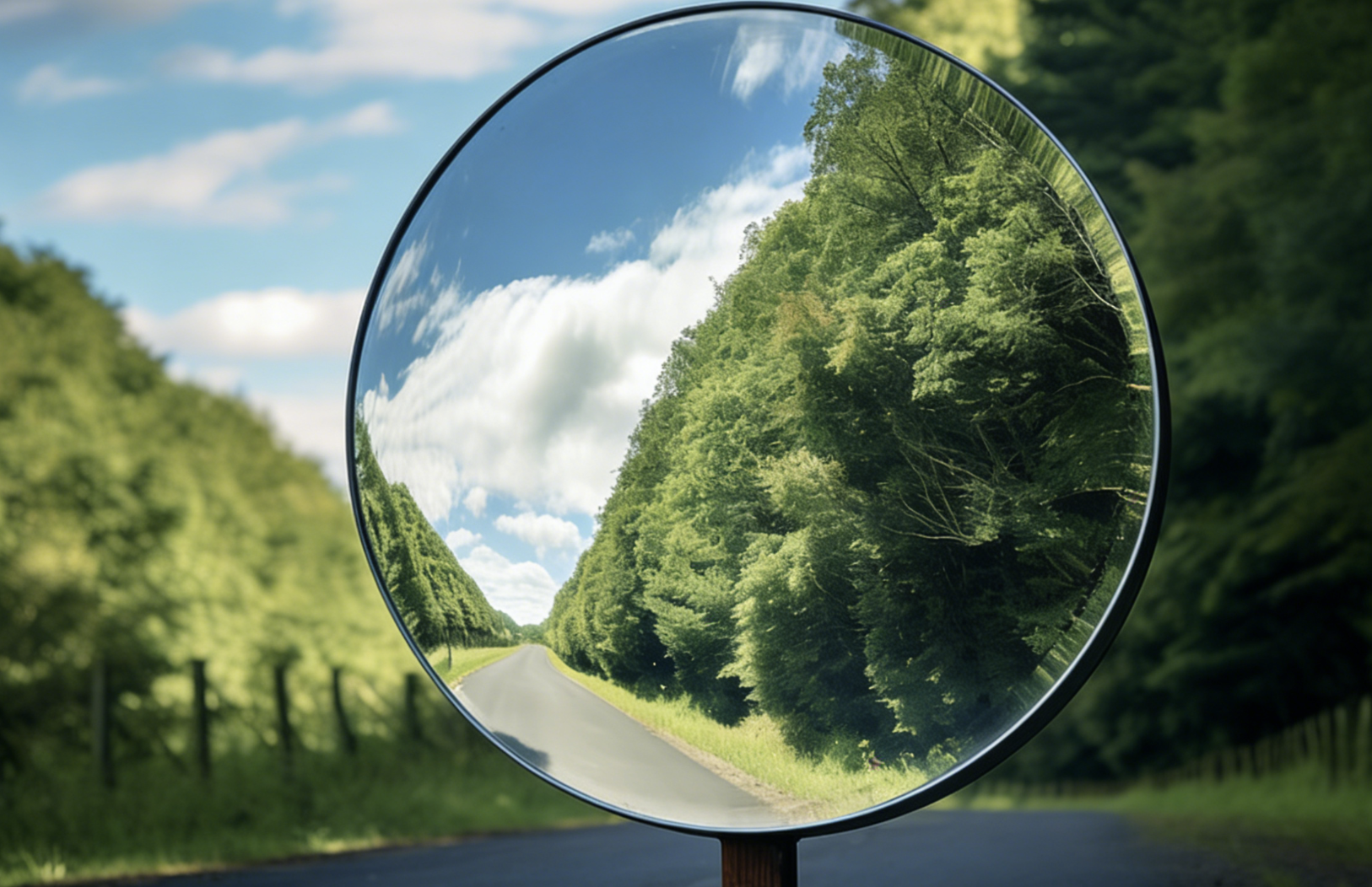 Solar LED Road Safety Convex Mirror