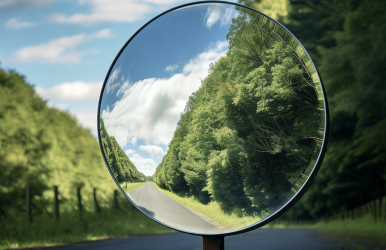 Solar LED Road Safety Convex Mirror