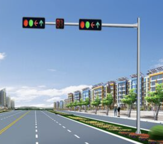 Highway Cantilever Galvanized Traffic Signal Pole
