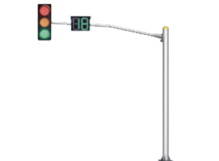Cost-Effective Single-Arm Round Traffic Signal Pole for Rural Roads