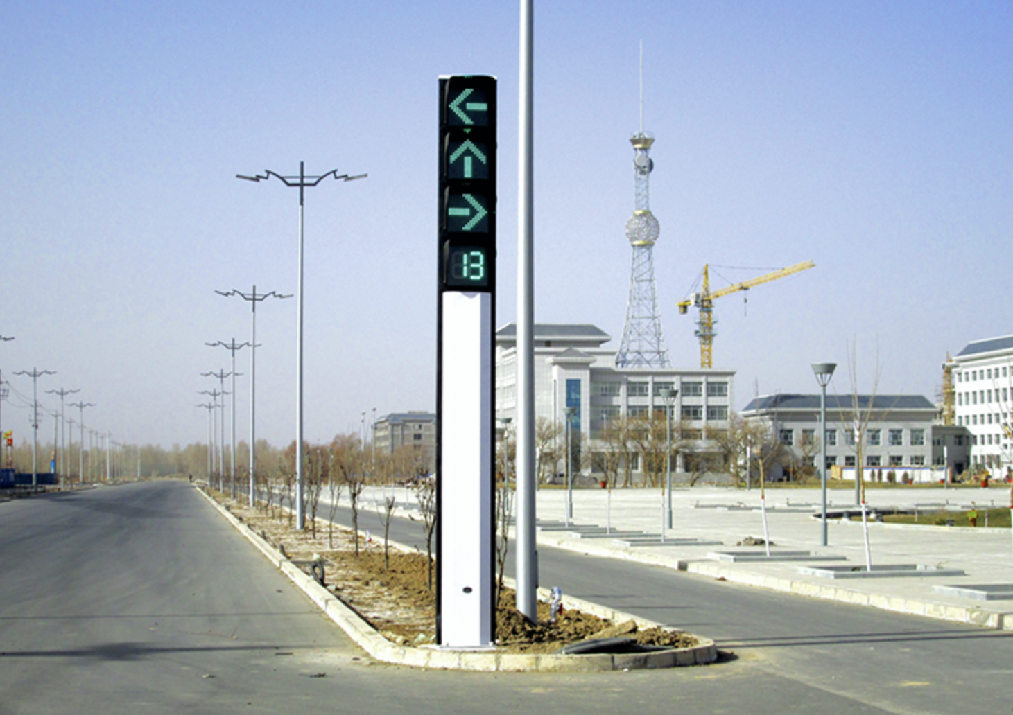 Stainless Steel Pedestrian Traffic Signal Pole