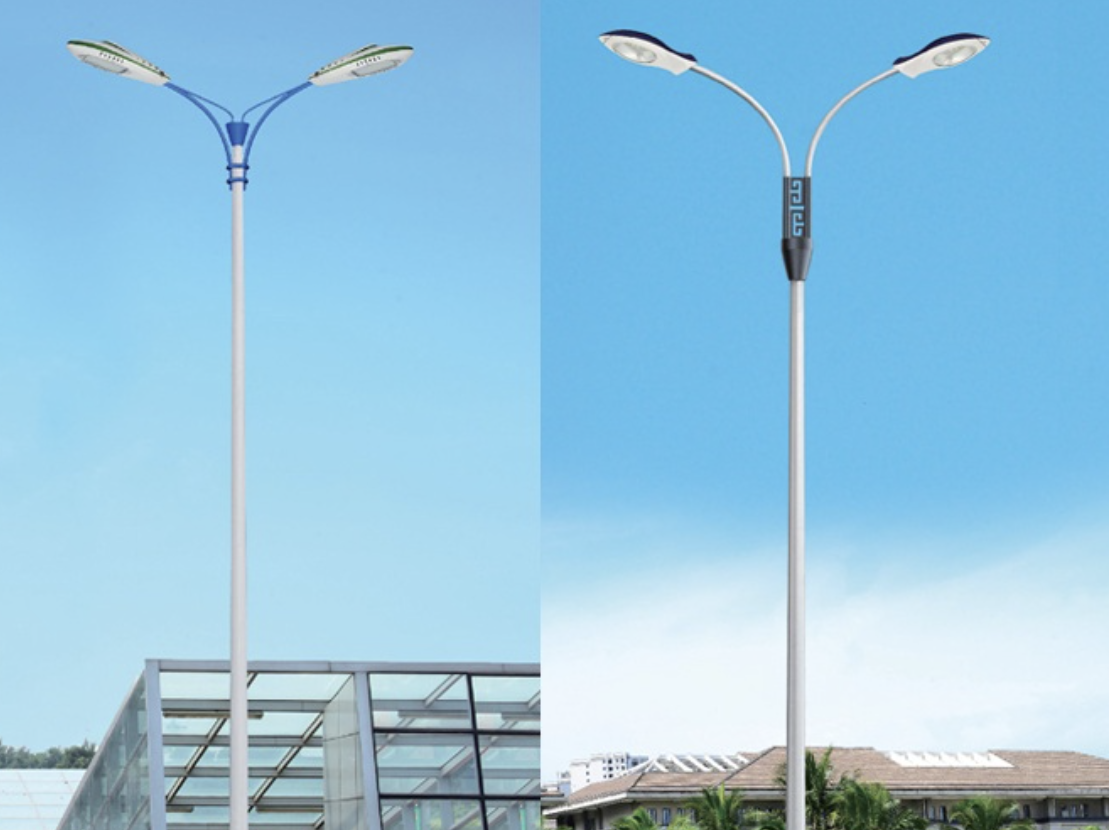 Tiang Sinyal Lalu Lintas Lengan Ganda Meruncing