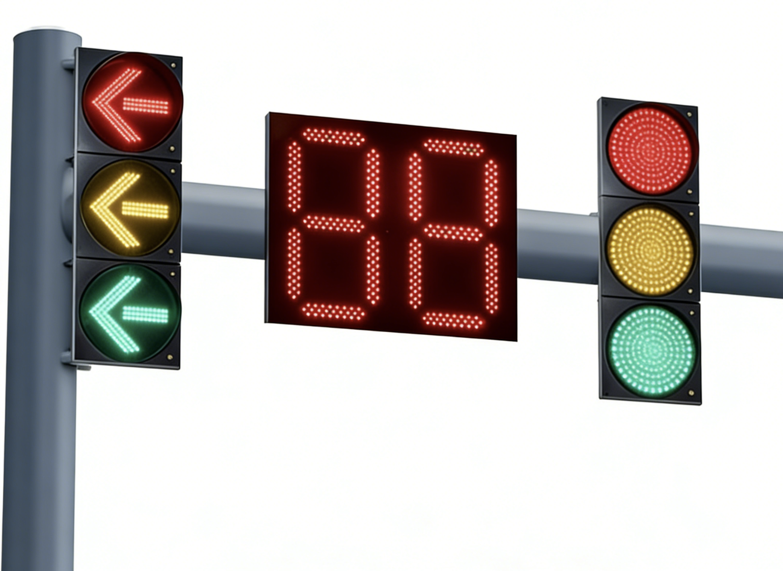 Octagonal Single-Arm Traffic Signal Pole