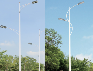 Tiang Sinyal Lalu Lintas Gaya Euro Lengan Ganda Meruncing