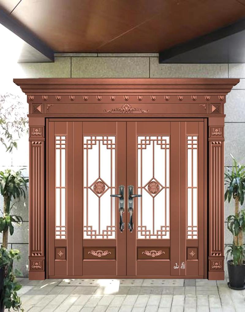 Vintage Brass Entry Door for Country Villas