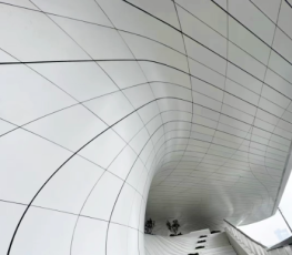 Tường rèm tấm veneer nhôm đặc hình cong kép