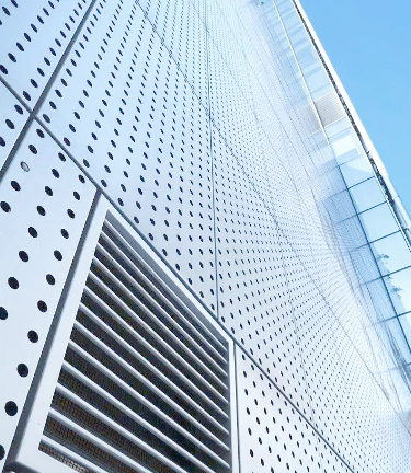 Tường màn nhôm veneer phủ fluorocarbon