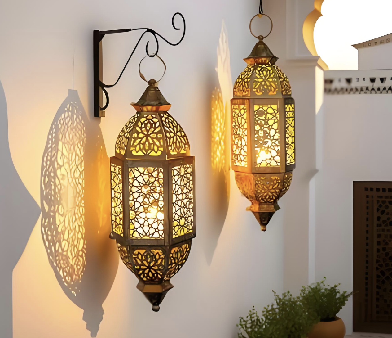 Lentera Dekoratif Seni Gantung Besi Antik