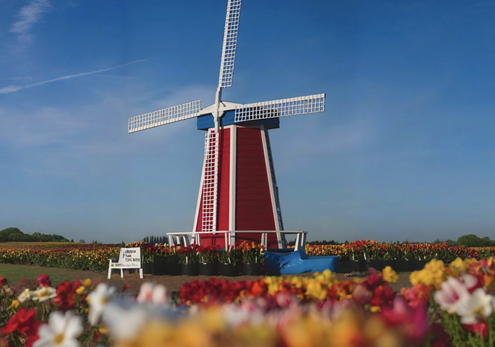 Commercial Dutch Landscape Dual-Mode Windmill for Amusement Parks