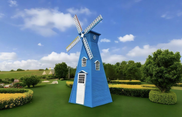 Commercial Dutch Landscape Dual-Mode Windmill for Amusement Parks