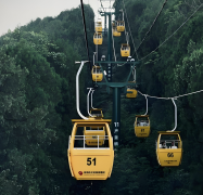 テーマパーク家族向けの低高度ケーブルカー