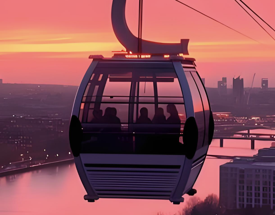 パノラマ式の透明キャビン低高度観光ケーブルカー