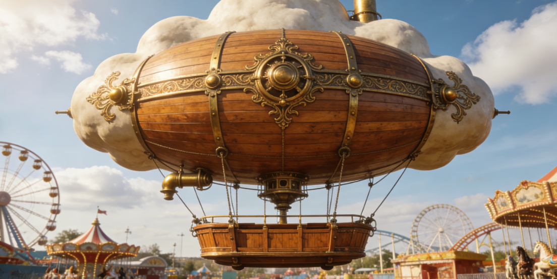 Dirigeable touristique nuage victorien