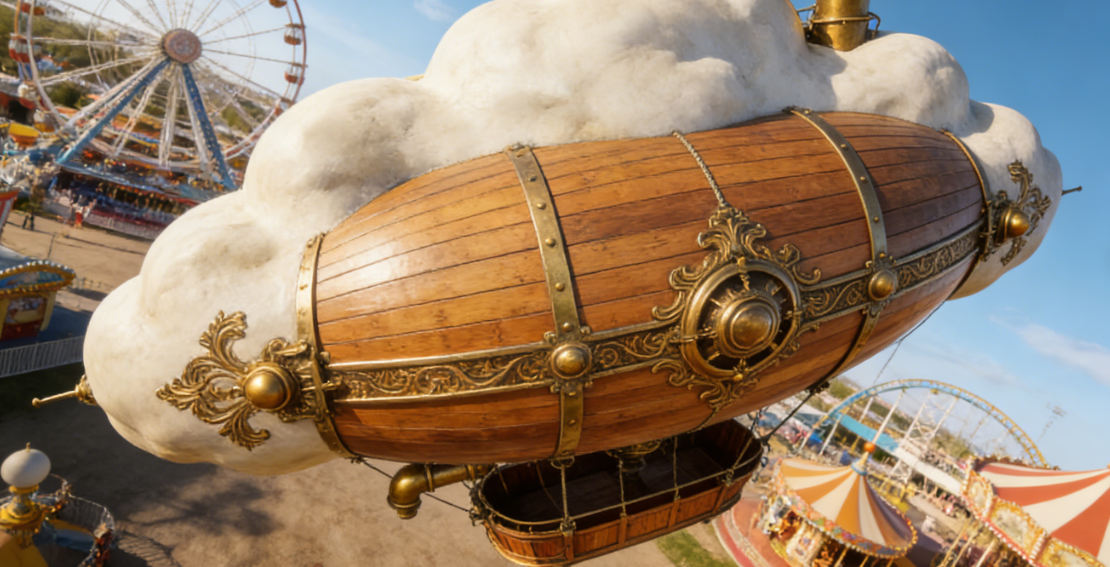 Dirigeable touristique nuage victorien