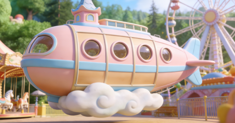 Dirigeable de croisière mignon nuage