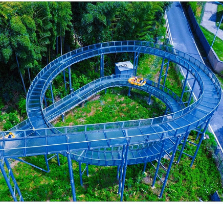 สไลด์น้ำแก้วพาโนรามาภูเขา (รุ่นหรูหรา)
