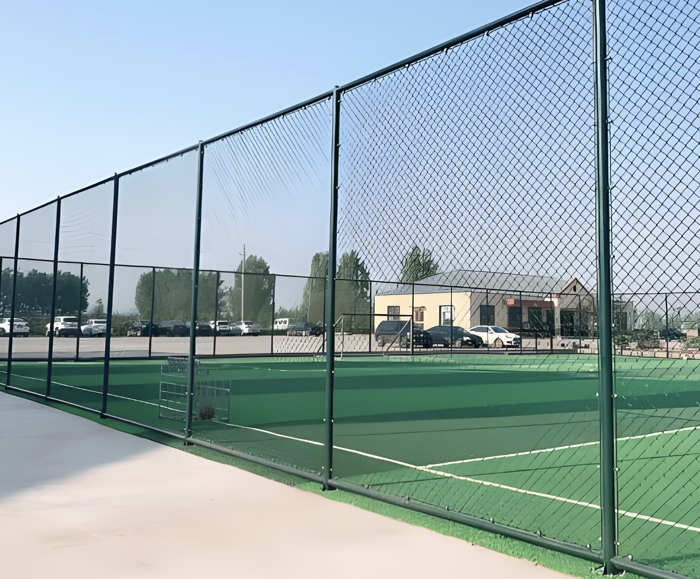Stadium-Specific Chain Link Fence with Hook Design