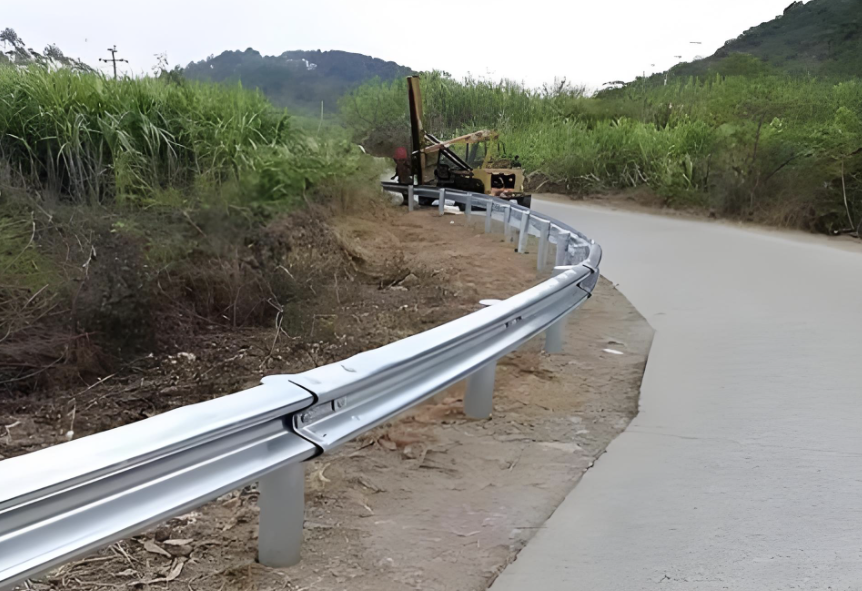 Highway W-Beam Crash Guardrail