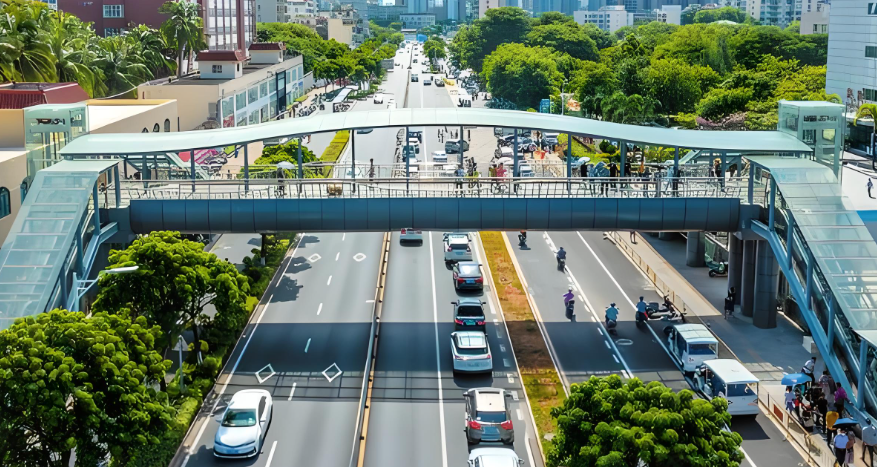 สะพานระงับคนเดินเท้าในเมือง