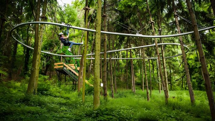 ジャングルクロッシング円形Zipline (アトミックコースター)