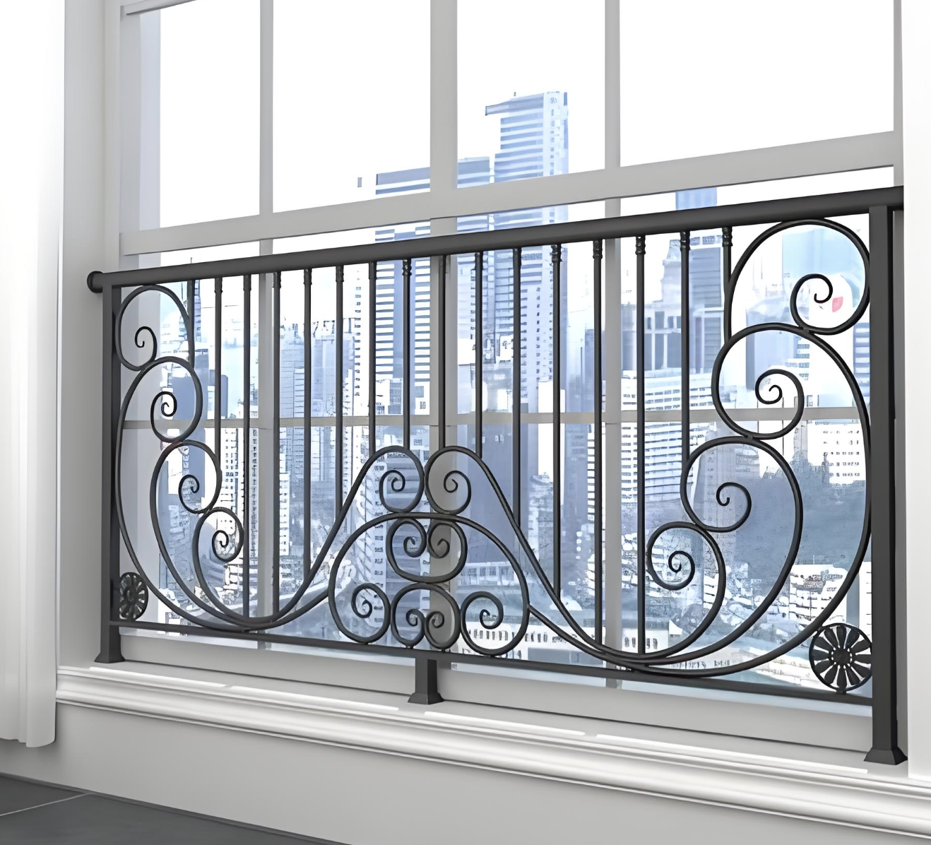 Pagar Jendela Teluk Besi Berukir Hiasan