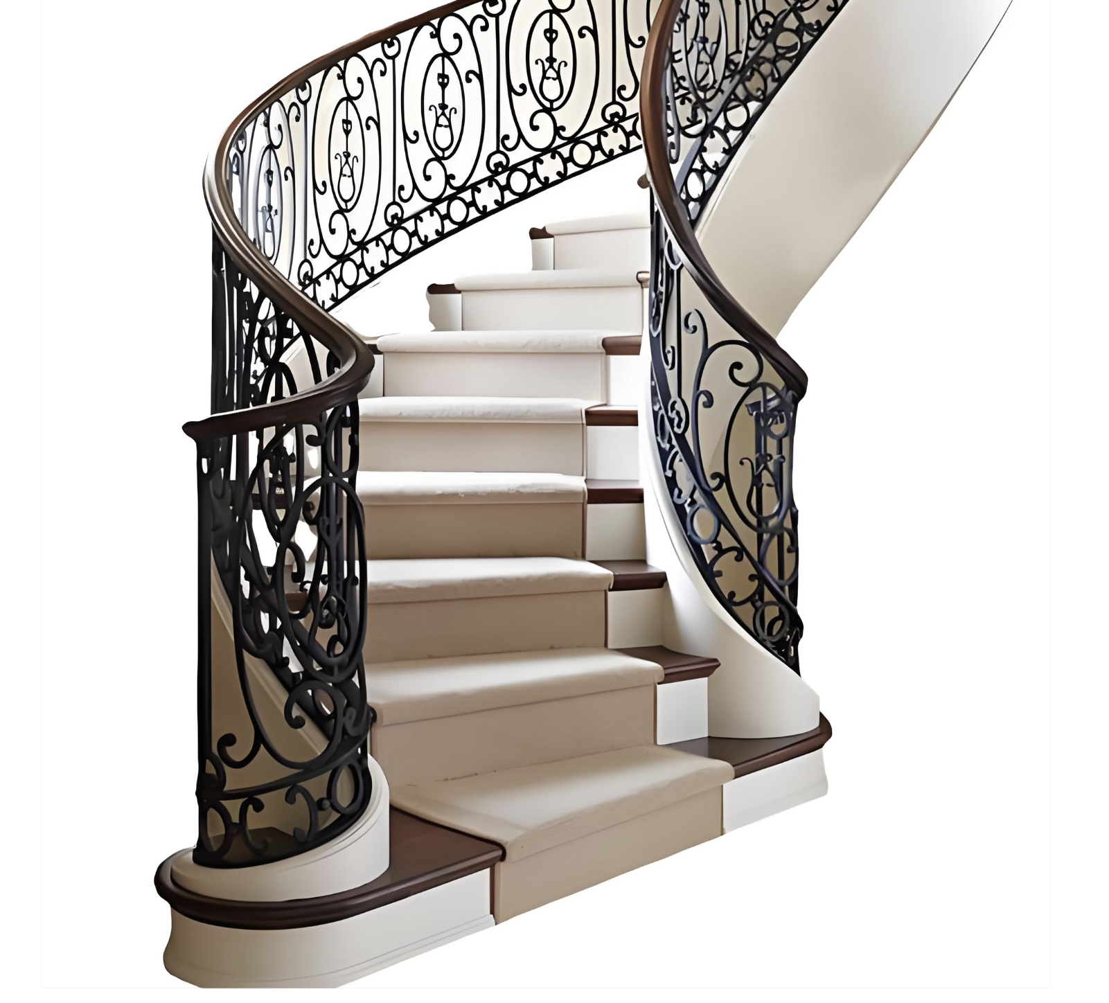 Pagar Tangga Besi Tempa Ukiran Retro Eropa