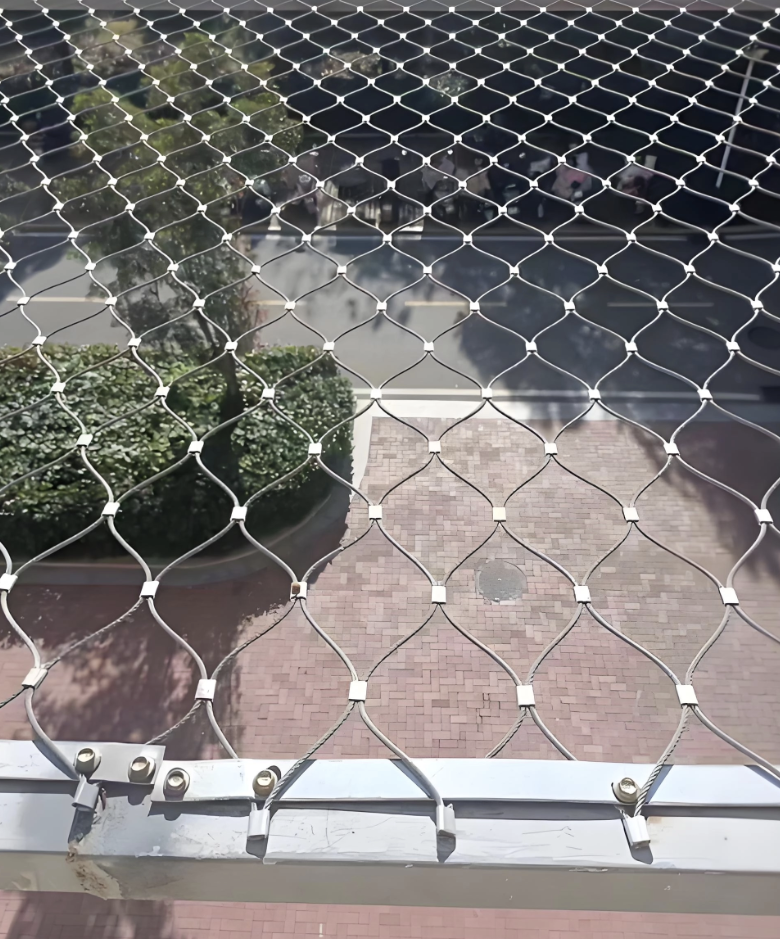 Jaring Penahan Jatuh Baja Tahan Karat 304 Industri untuk Rak Gudang