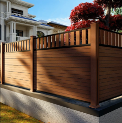 Pagar Taman Kayu Imitasi Diperkuat Resin