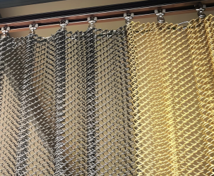 304 thép không gỉ kim cương dệt kim loại trang trí lưới cho xây dựng mặt tiền